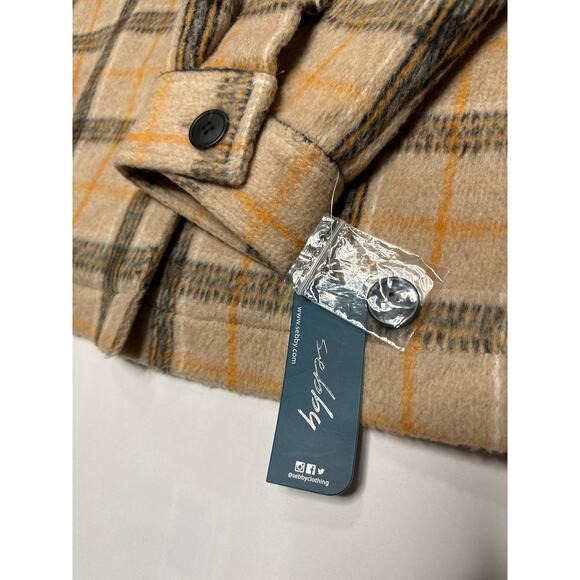 NWT Sebby Women's Oversized Plaid Fall Shirt Coat size large - Picture 8 of 12
